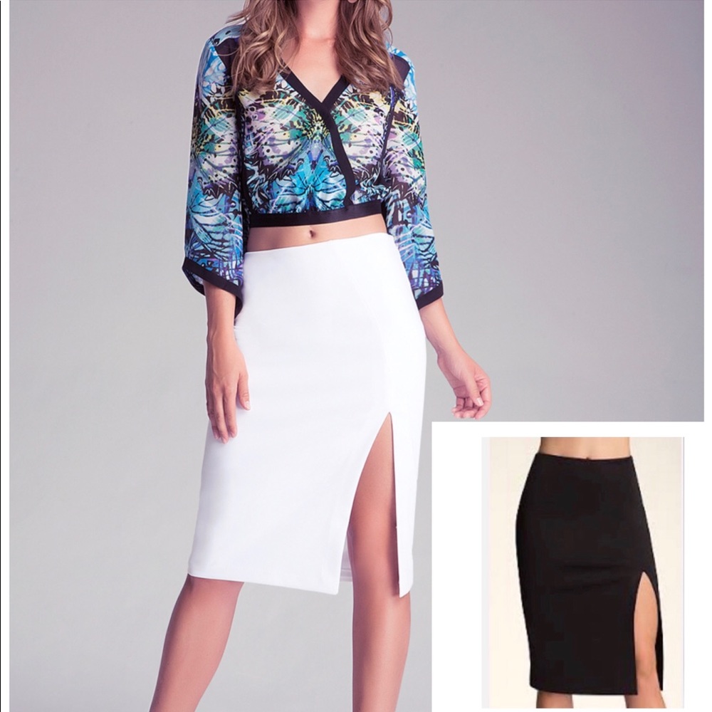 Bebe Black Falling Slit Scuba Shirt Size XXS